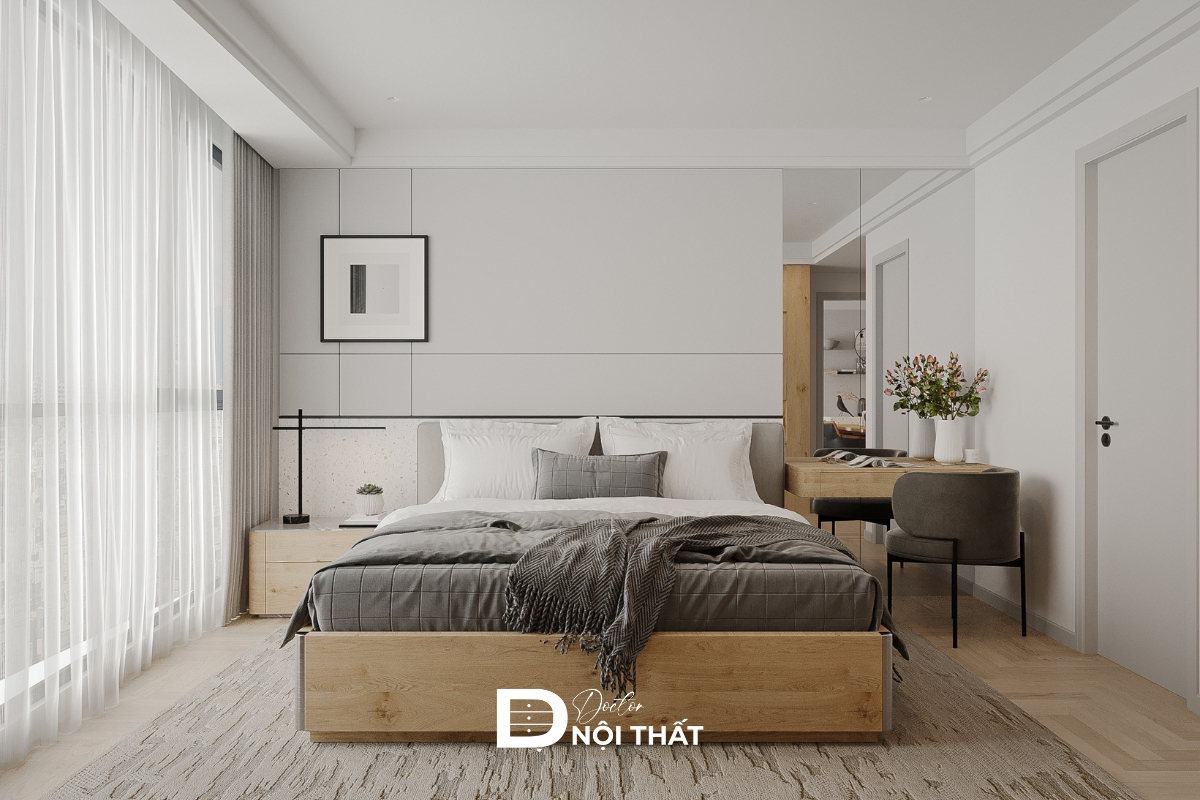 Tone xám be thường được sử dụng trong phòng ngủ hiện đại