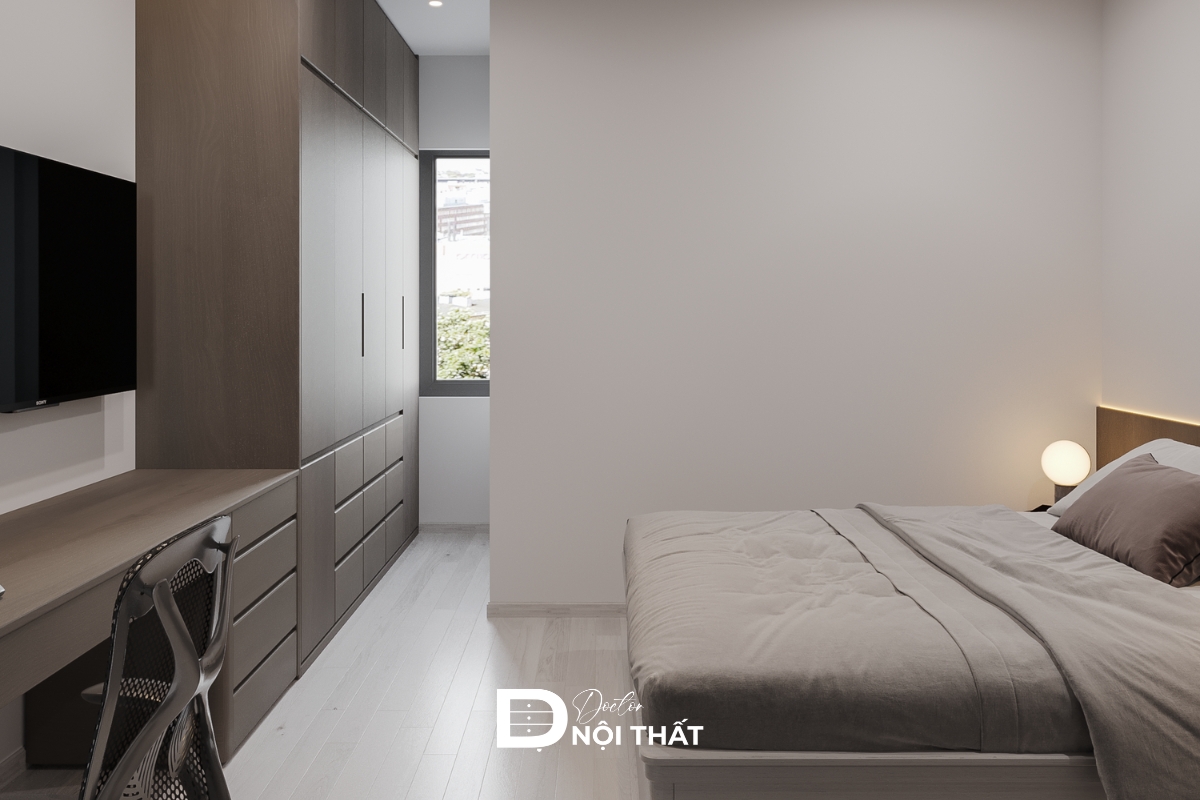 Phòng ngủ tối giản đẹp nhờ sự đồng điệu trong thiết kế và nội thất