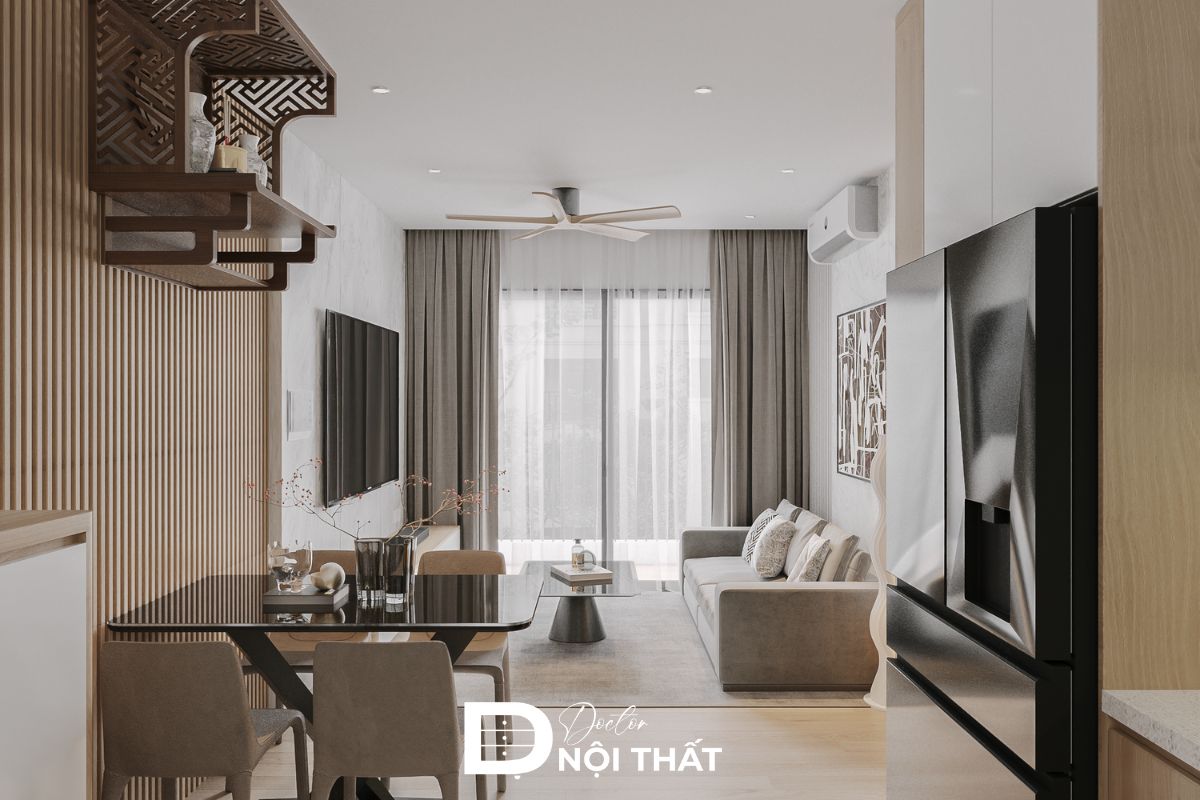 Thiết kế nội thất chung cư 63m2 hiện đại