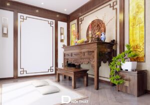 bàn thờ gỗ óc chó