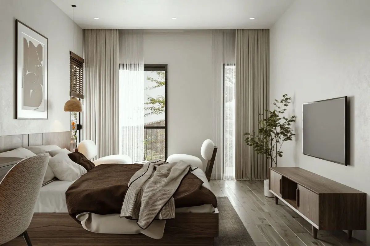 Cây xanh tạo điểm nhấn cho căn phòng (Nguồn: Sưu tầm)