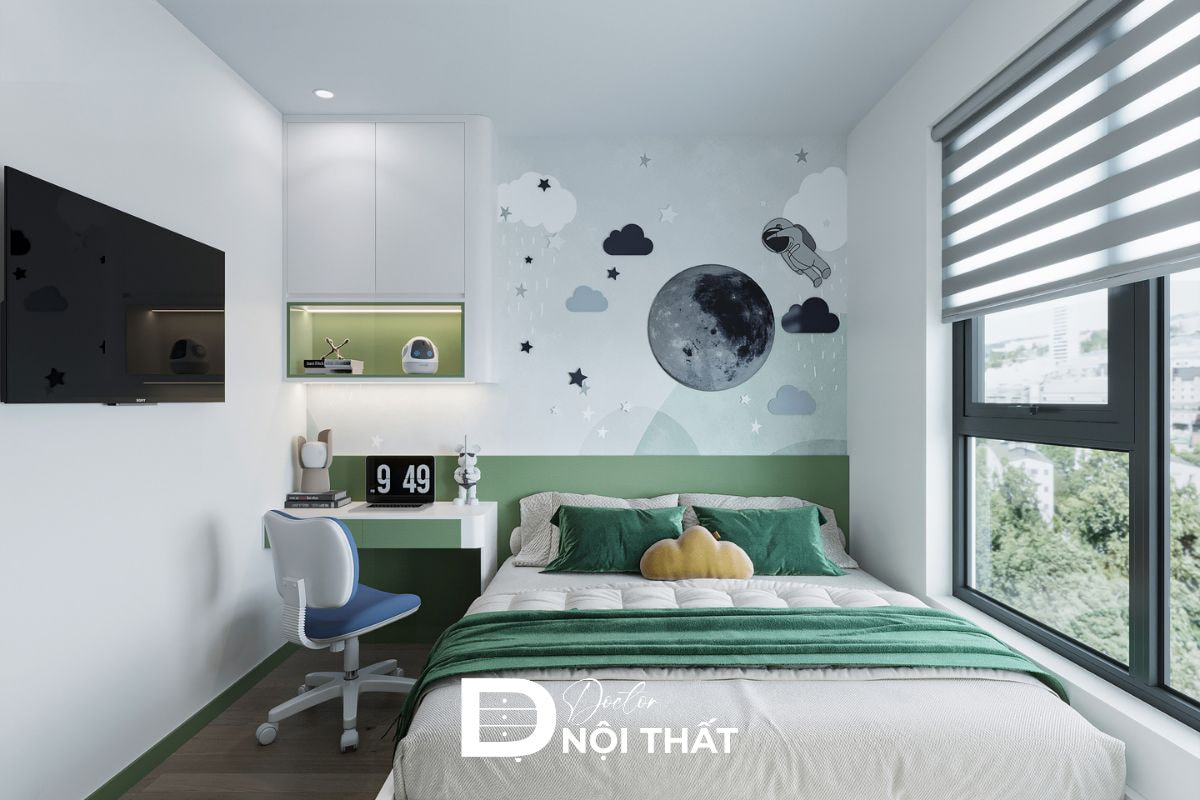 Trang trí phòng ngủ dành cho các bé trai với gam màu nam tính