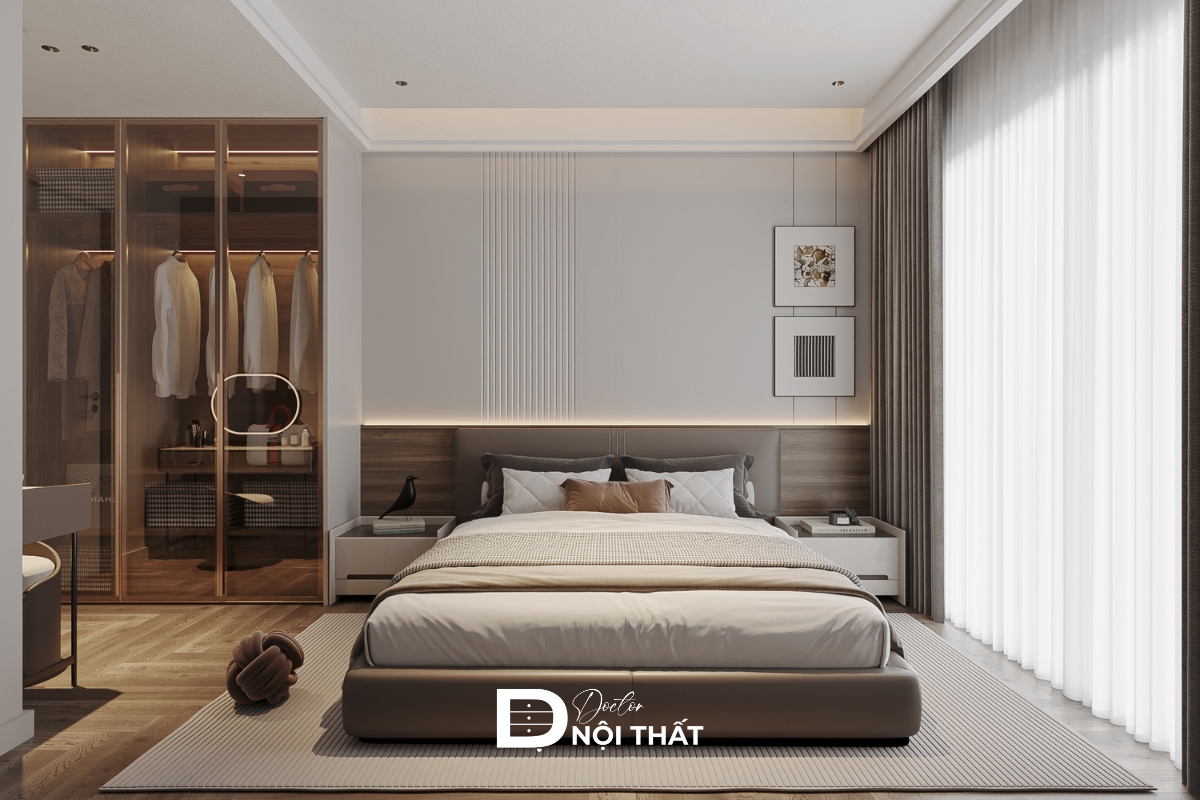 Màu kem dịu dàng giúp phòng ngủ thêm gần gũi và tinh tế