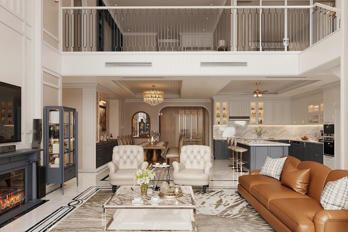 Mẫu thiết kế nội thất Penthouse theo phong cách tân cổ điển (Nguồn: Sưu tầm)