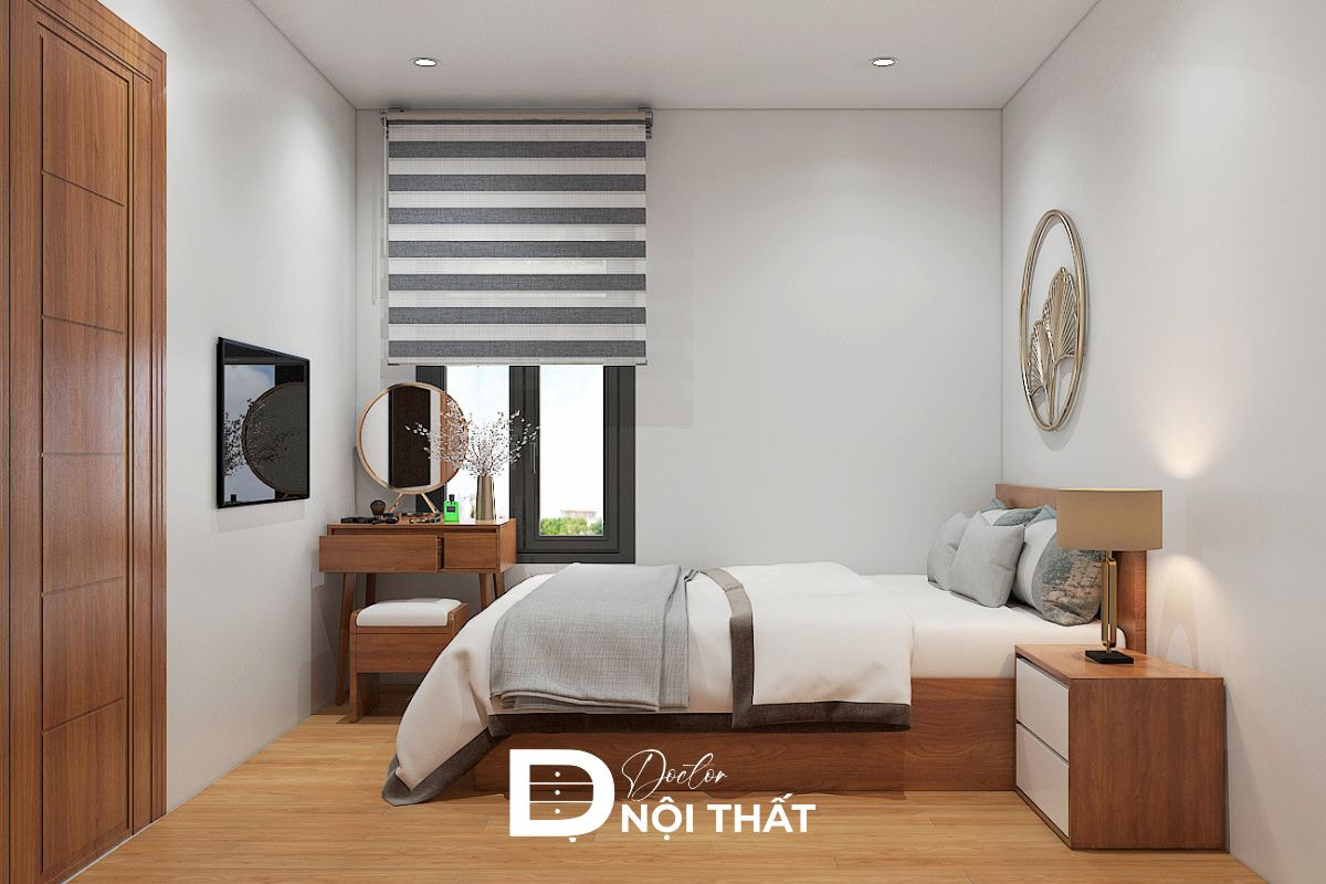 Sử dụng gỗ công nghiệp để làm bàn trang điểm và tab đầu giường tiện lợi