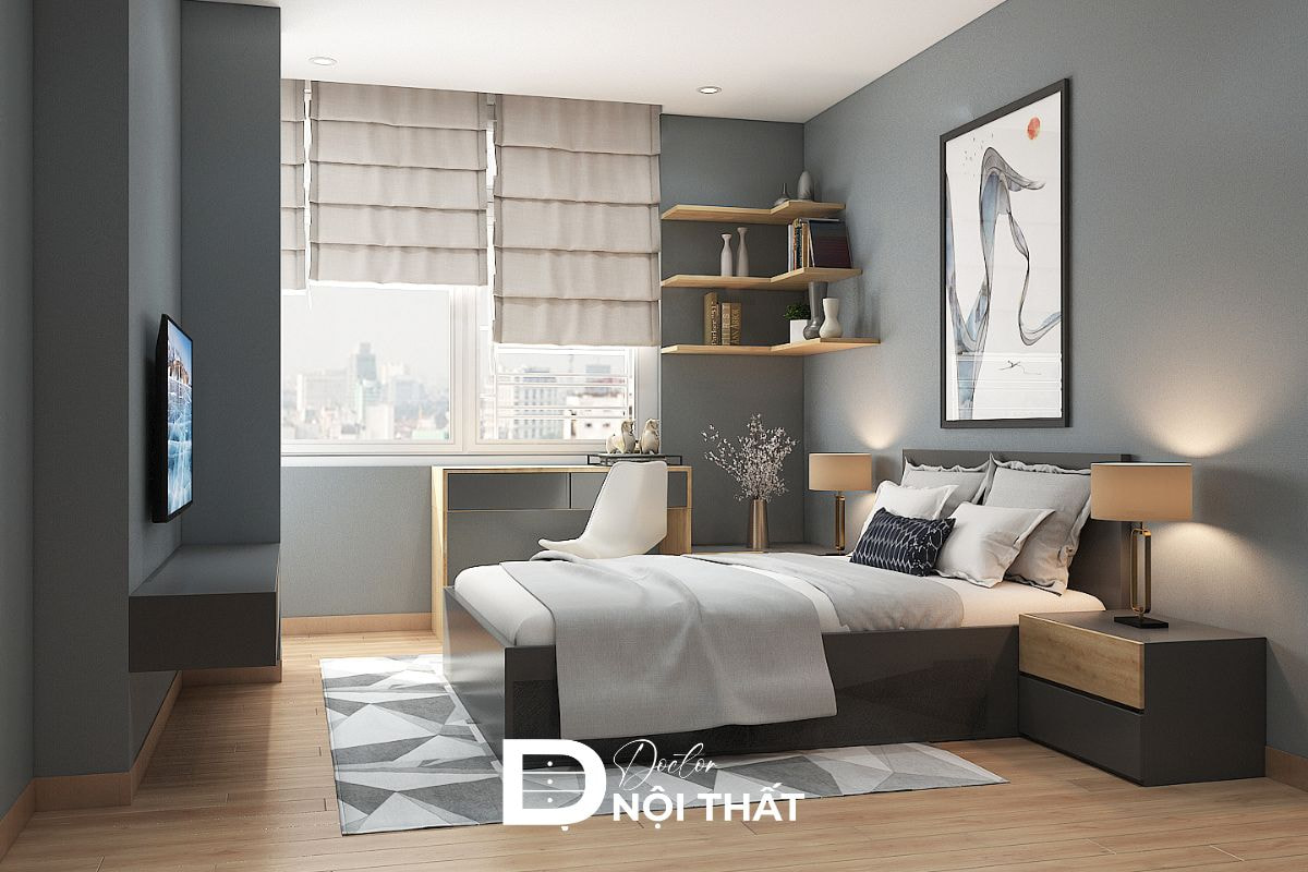 Thiết kế phòng ngủ gỗ công nghiệp đẹp đảm bảo tính công năng và thẩm mỹ cho căn phòng