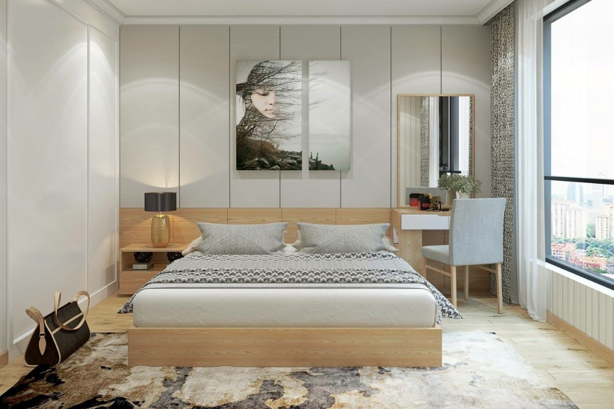 Đường vân gỗ đều, mang đến sự ấm áp dành cho cho căn phòng (Nguồn sưu tầm)