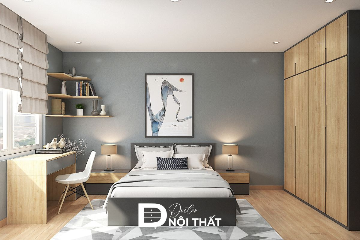 Sử dụng gỗ công nghiệp trong thiết kế nội thất phòng ngủ giúp tiết kiệm chi phí mà vẫn đảm bảo tính thẩm mỹ