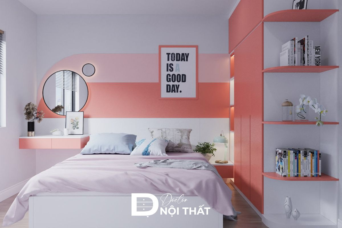 Thiết kế tủ trang trí giúp bé để sách hoặc đồ chơi cực tiện lợi
