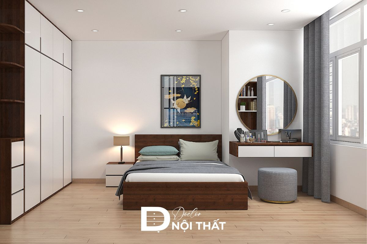 Thiết kế nội thất phòng ngủ gỗ công nghiệp đảm bảo độ bền thách thức thời gian