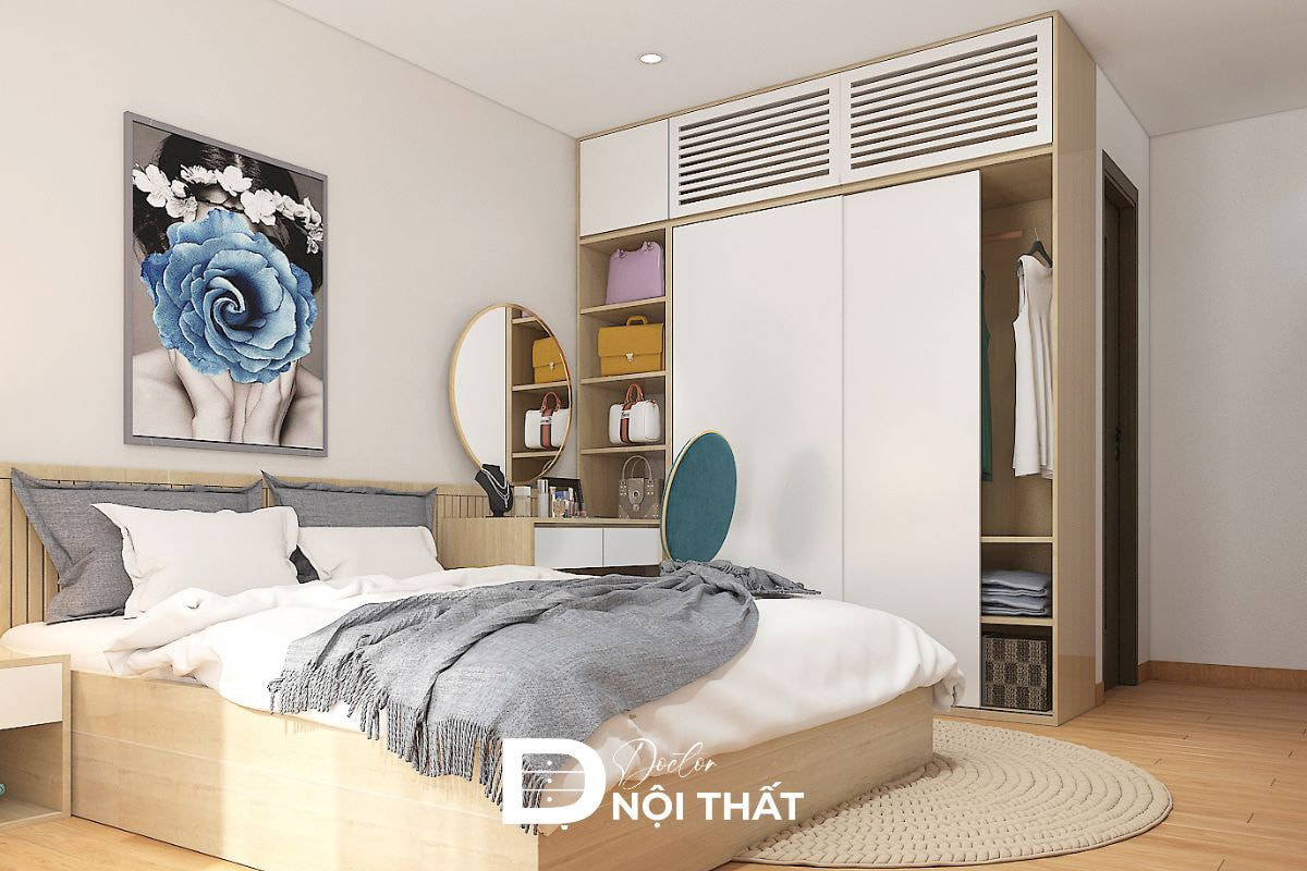 Thiết kế nội thất gỗ công nghiệp phòng ngủ được thi công nhanh chóng, đảm bảo về thời gian hoàn thiện
