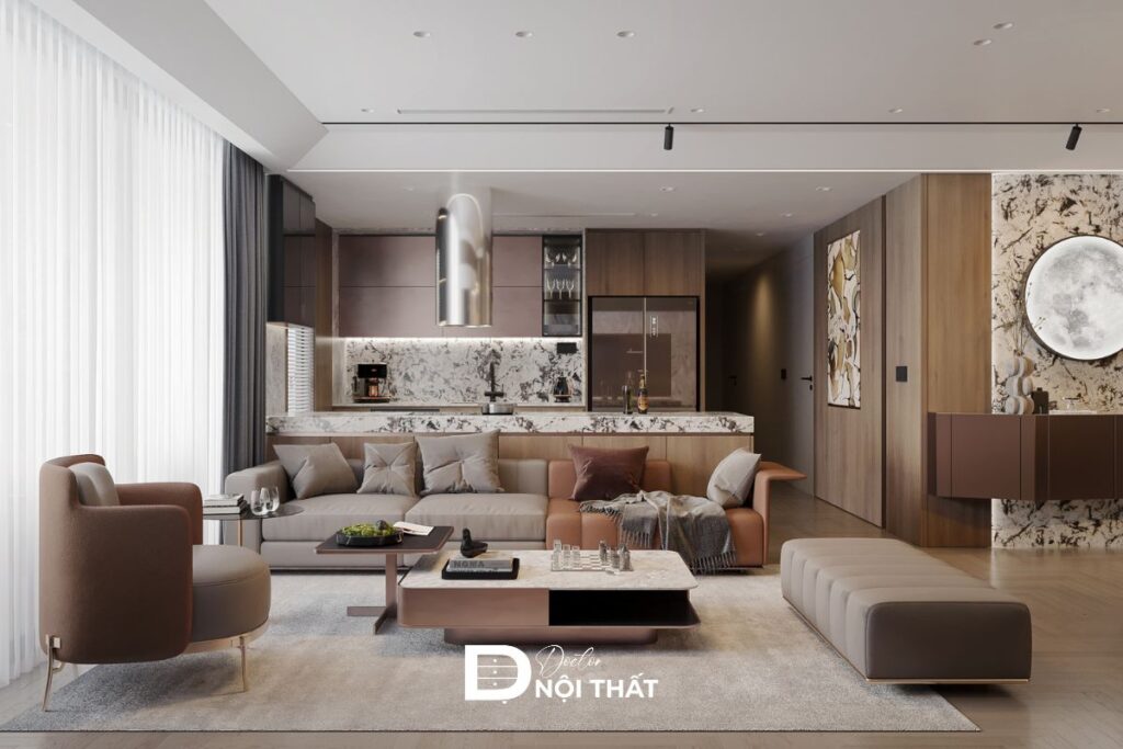 Những mẫu thiết kế nội thất chung cư 105m2 đẹp, sang trọng