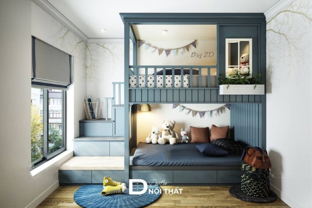 Giường tầng kết hợp trang trí phòng ở