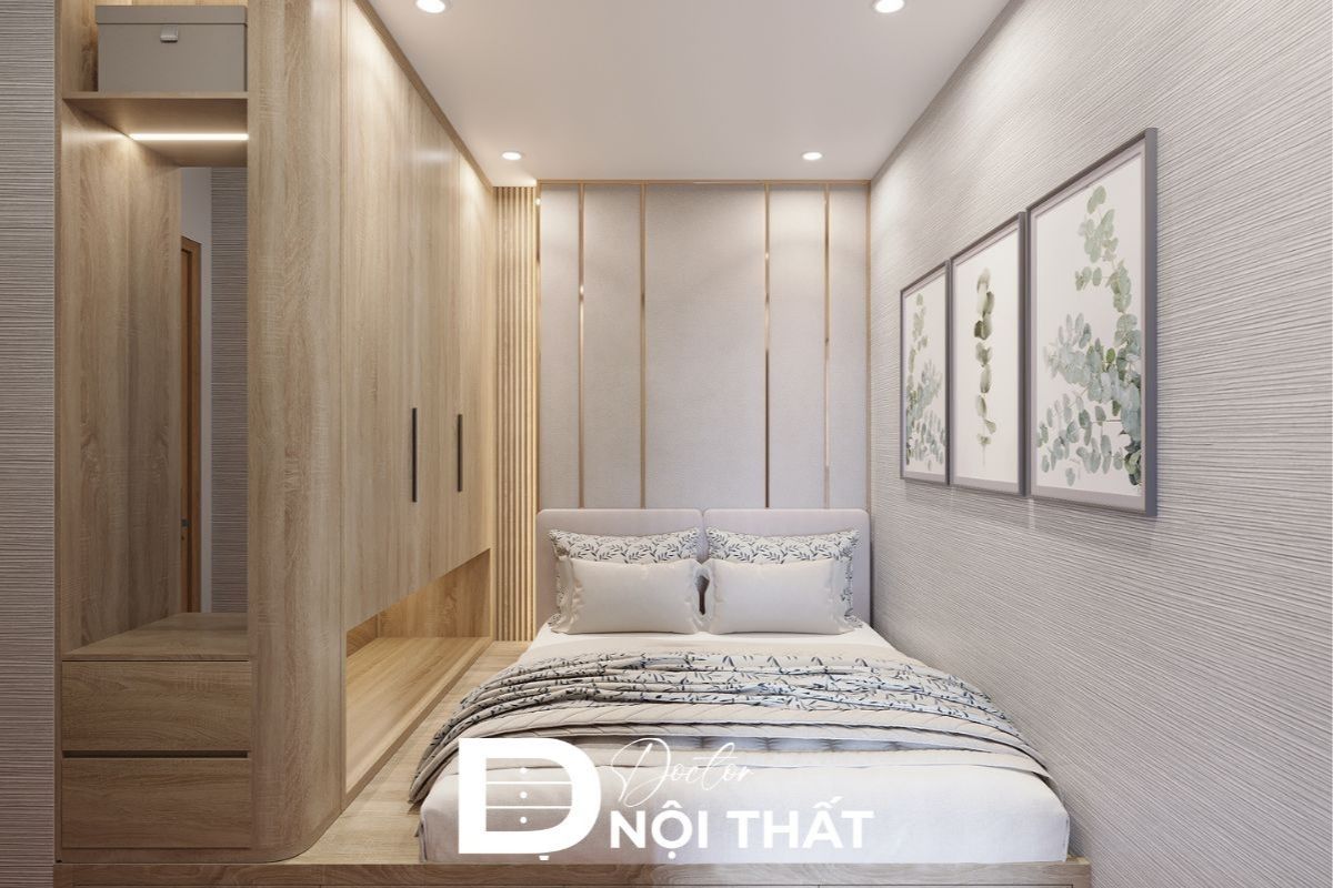 Phòng ngủ đẹp mắt với hệ thống chiếu sáng âm trần
