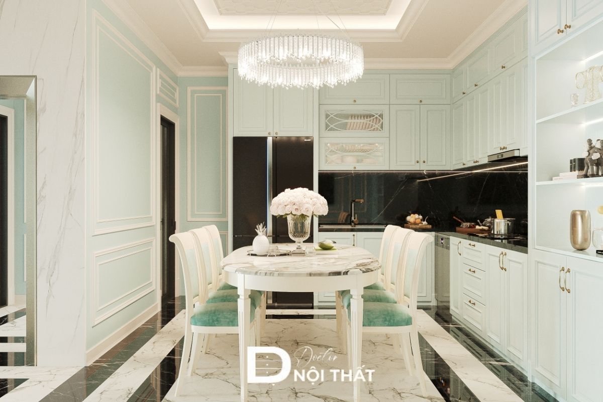Thiết kế nội thất chung cư The Nelson Private Residences tone trắng kem quý phái, đường nét sang trọng