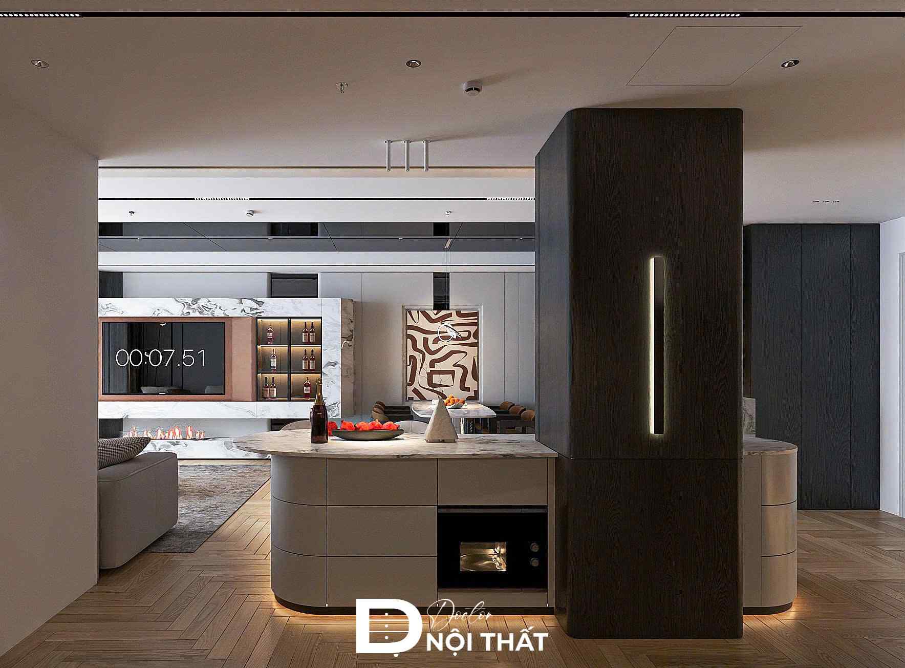 Không gian nội thất Penthouse thoáng đãng nhờ tận dụng ánh sáng tự nhiên hiệu quả