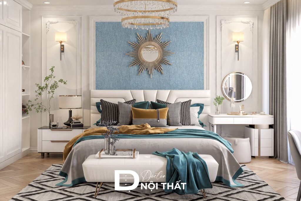 Thiết kế phòng ngủ dài hẹp theo phong cách luxury đầy sang chảnh