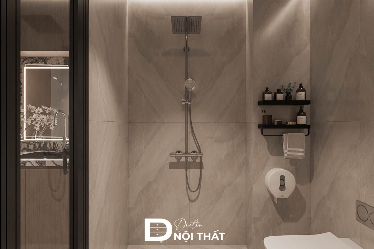 Nhà tắm gọn gàng tiết kiệm diện tích