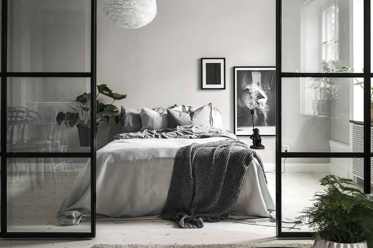 Phong cách Scandinavian hiện đại sử dụng gam màu xám làm chủ đạo mang đến nét tinh tế cho căn phòng (Nguồn sưu tầm)