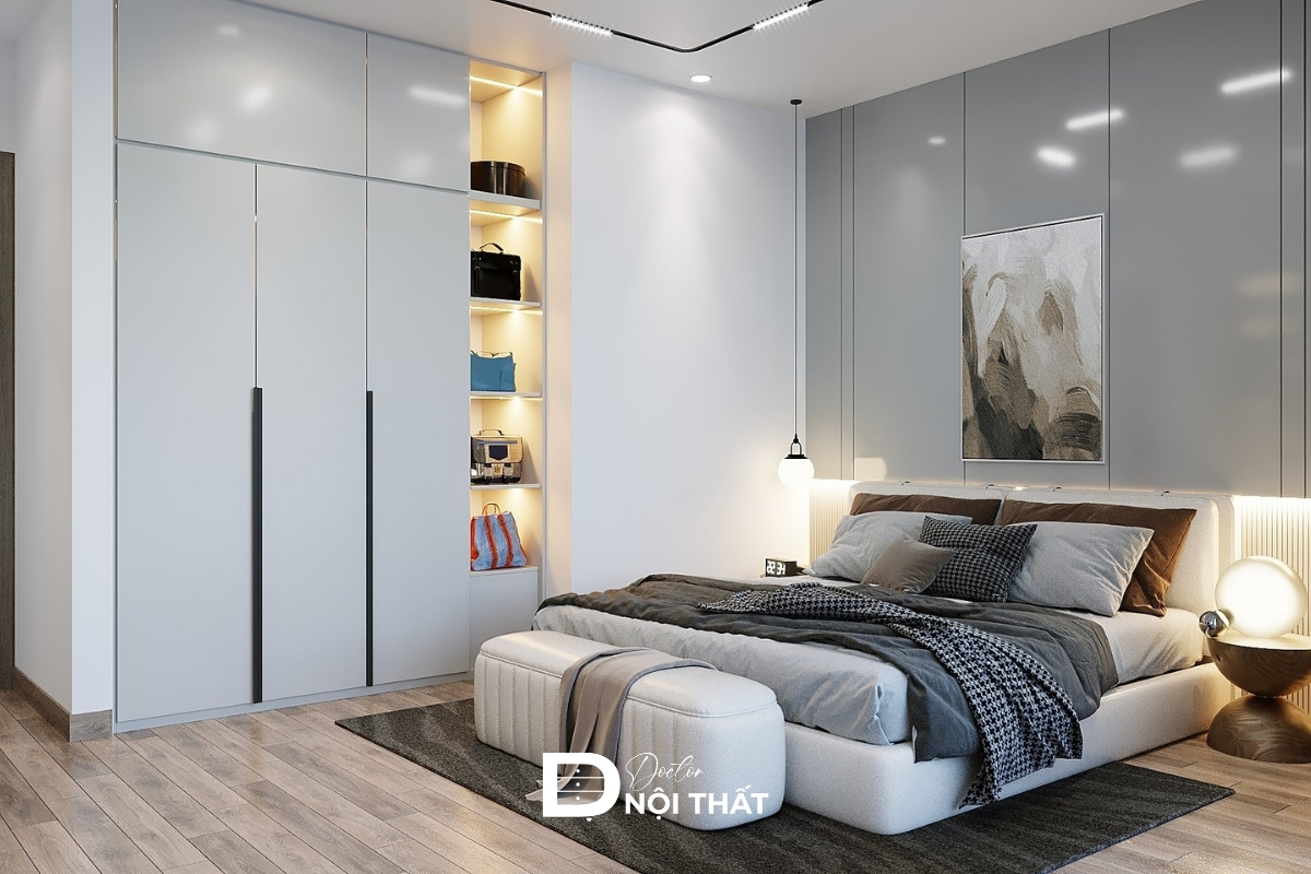 Thiết kế phòng ngủ chung cư 70m2 đảm bảo sự tiện nghi, ấm cúng