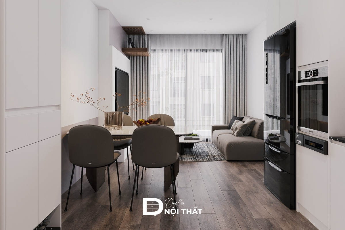 Mẫu nội thất chung cư 70m2 với kiểu dáng đơn giản, không cầu kỳ
