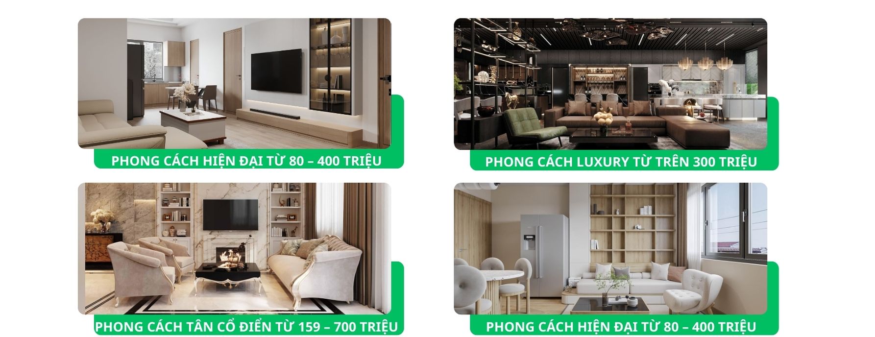 Báo giá nội thất theo phong cách