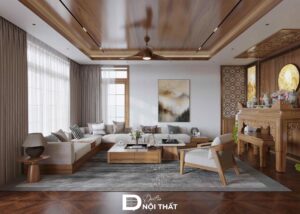 Dự án thiết kế nội thất biệt thự hiện đại gỗ tự nhiên tại Hưng Yên