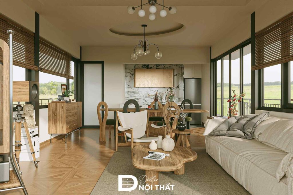 Dự án thiết kế nội thất nhà phố Đà Lạt phong cách Wabi Sabi