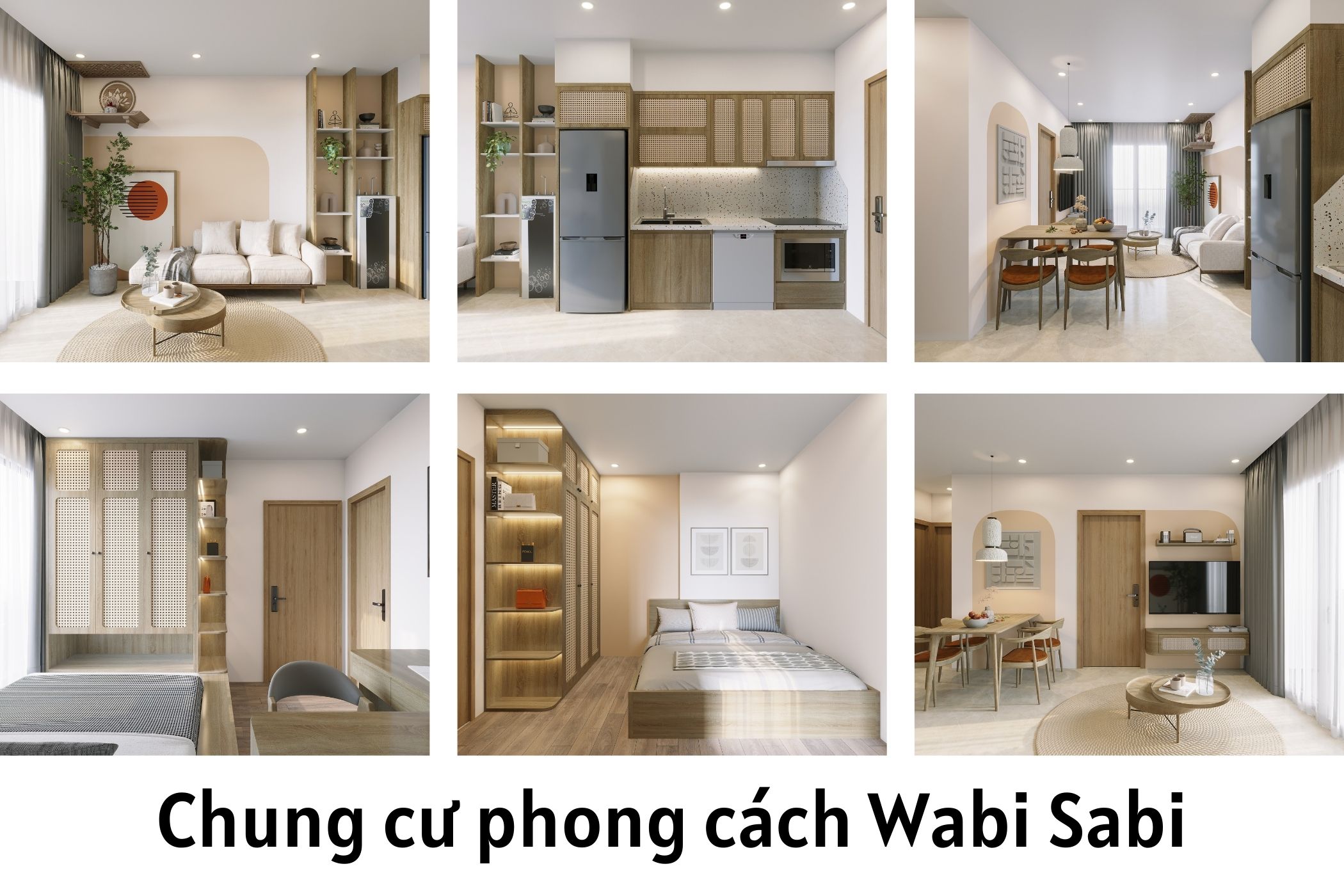 Thiết kế nội thất chung cư phong cách Wabi Sabi