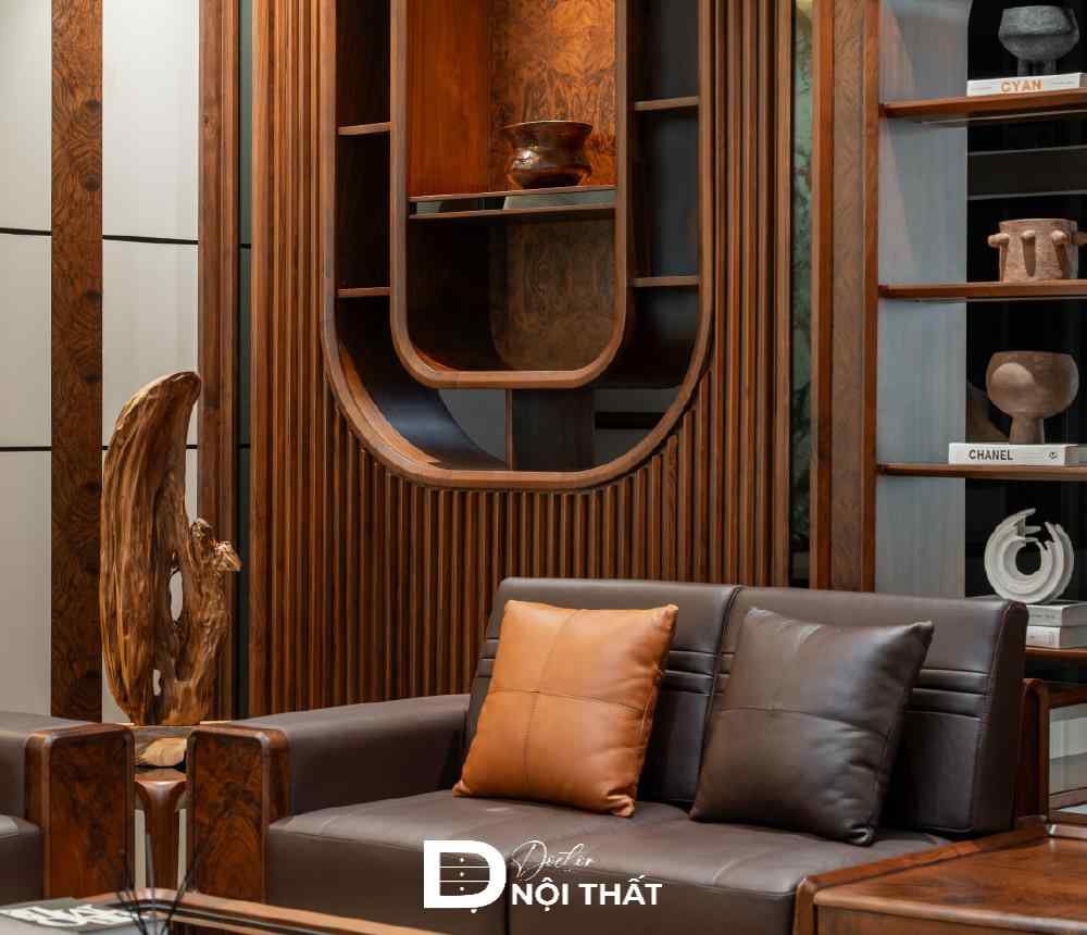 Sofa được làm từ da thật đảm bảo độ bền sau thời gian sử dụng