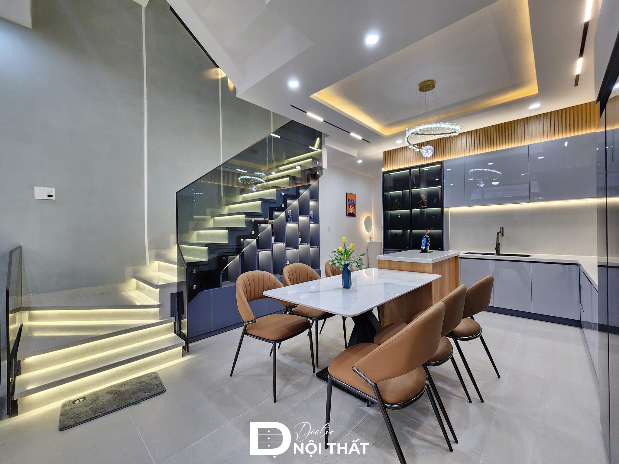 Nội thất làm từ chất liệu gỗ công nghiệp MDF phủ Acrylic sang trọng