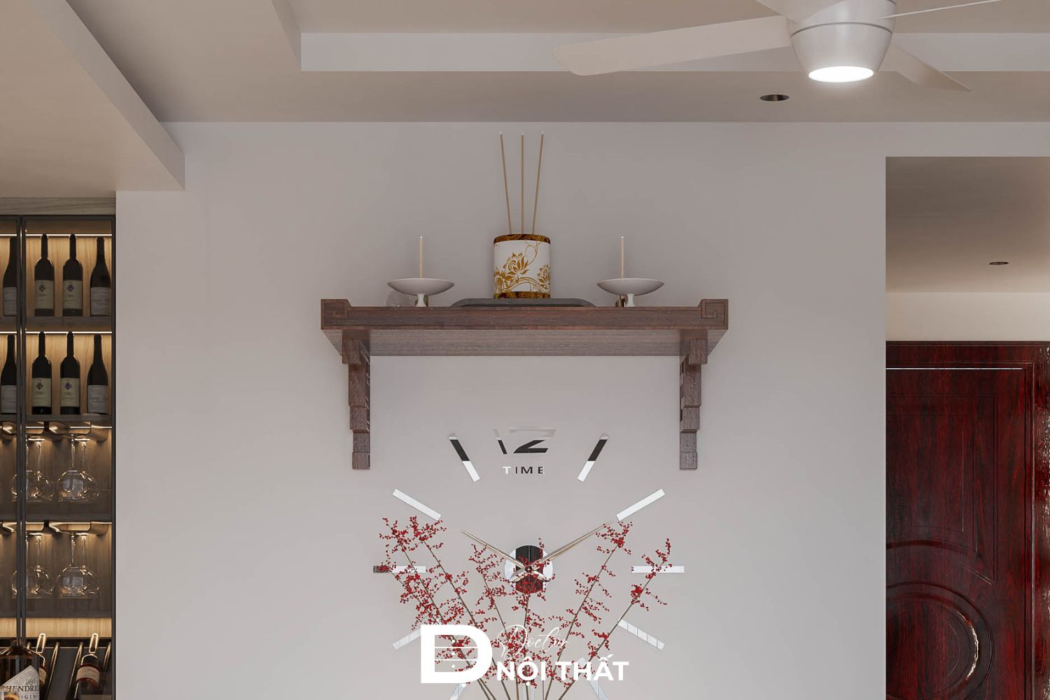 Nội thất phòng thờ chung cư đẹp gọn gàng