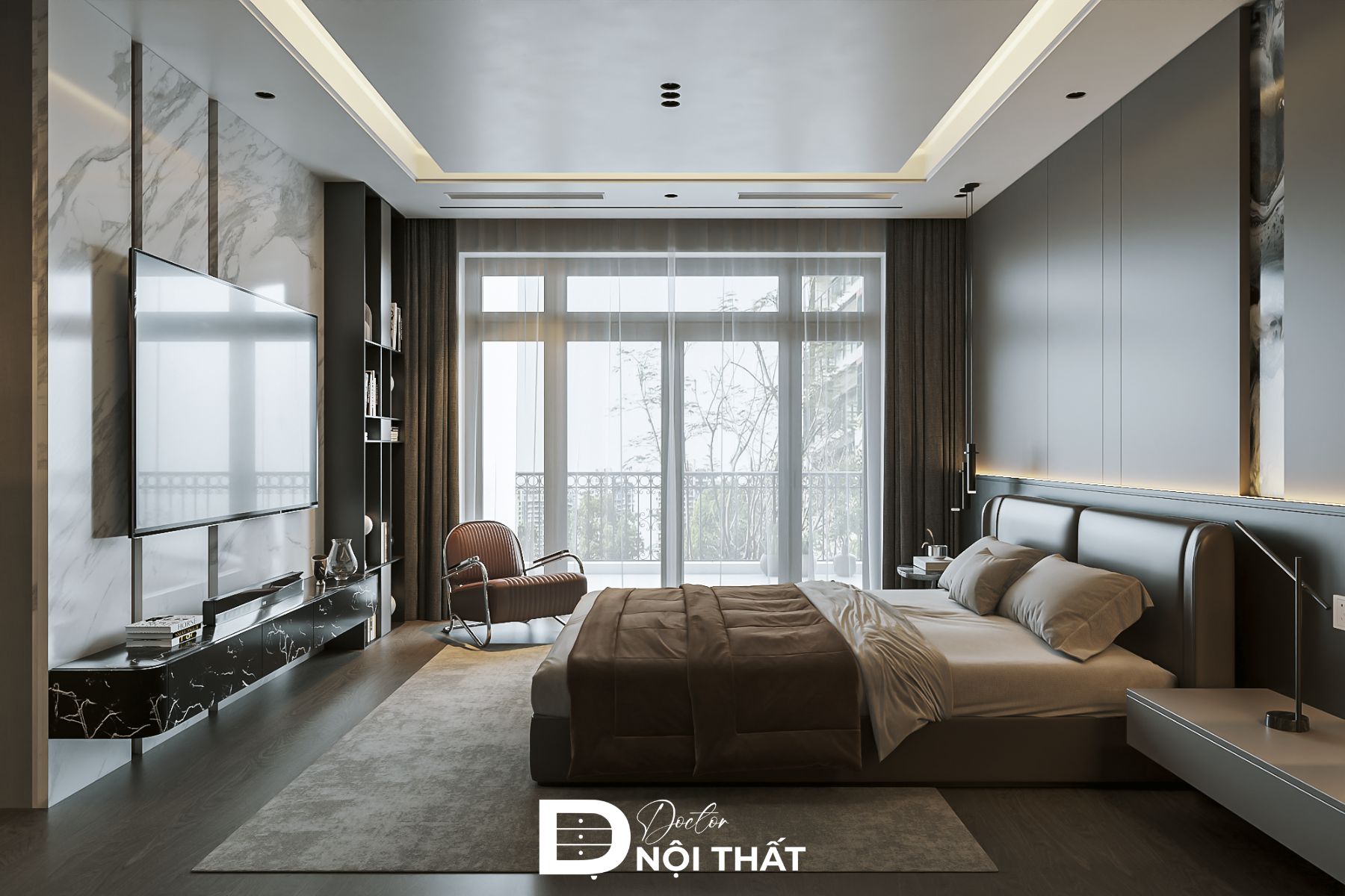 Thiết kế phòng ngủ chung cư hiện đại tiện nghi và thoải mái nghỉ ngơi