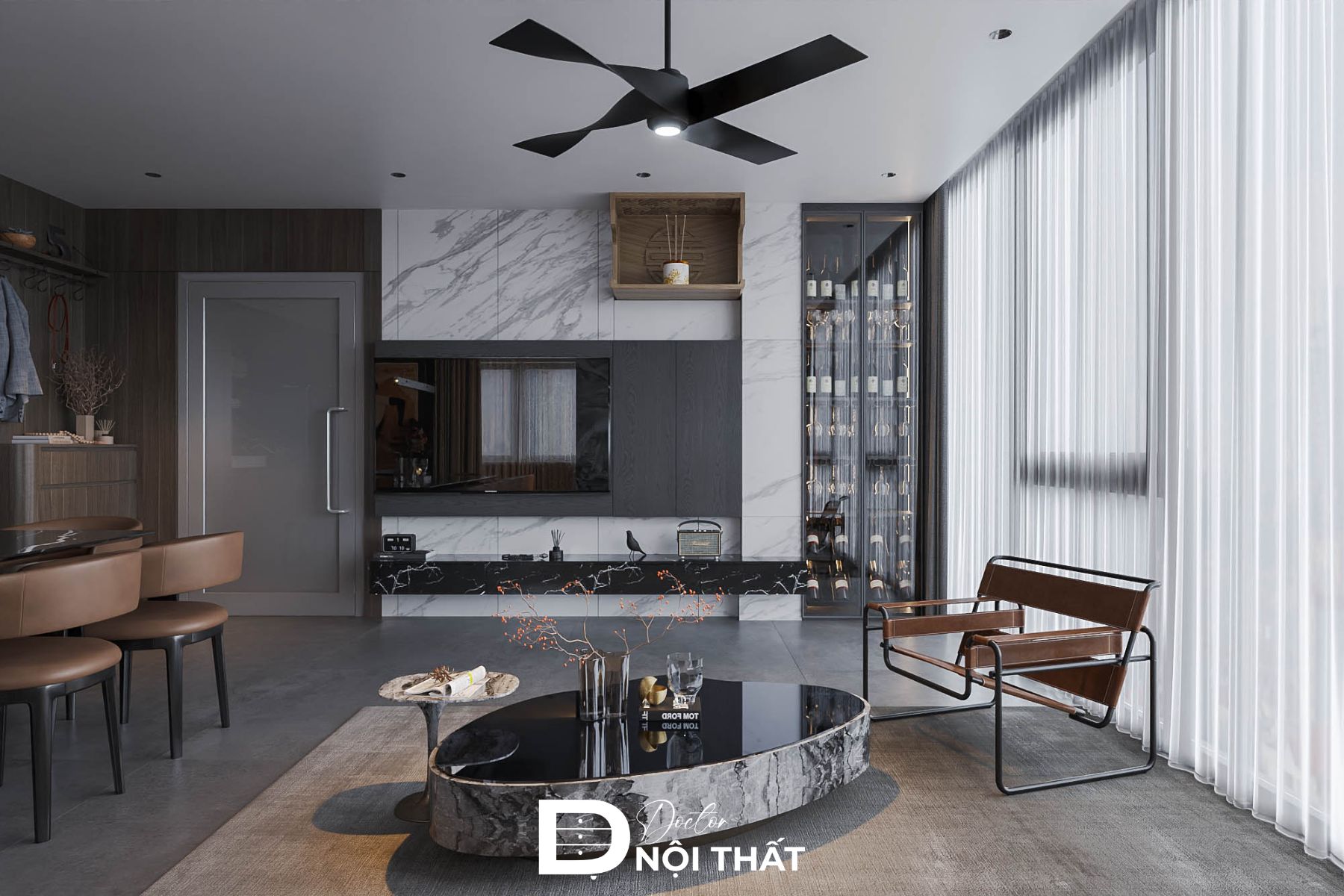 bố trí nội thất đảm bảo lối các lối đi kết nối các khu vực thông thoáng