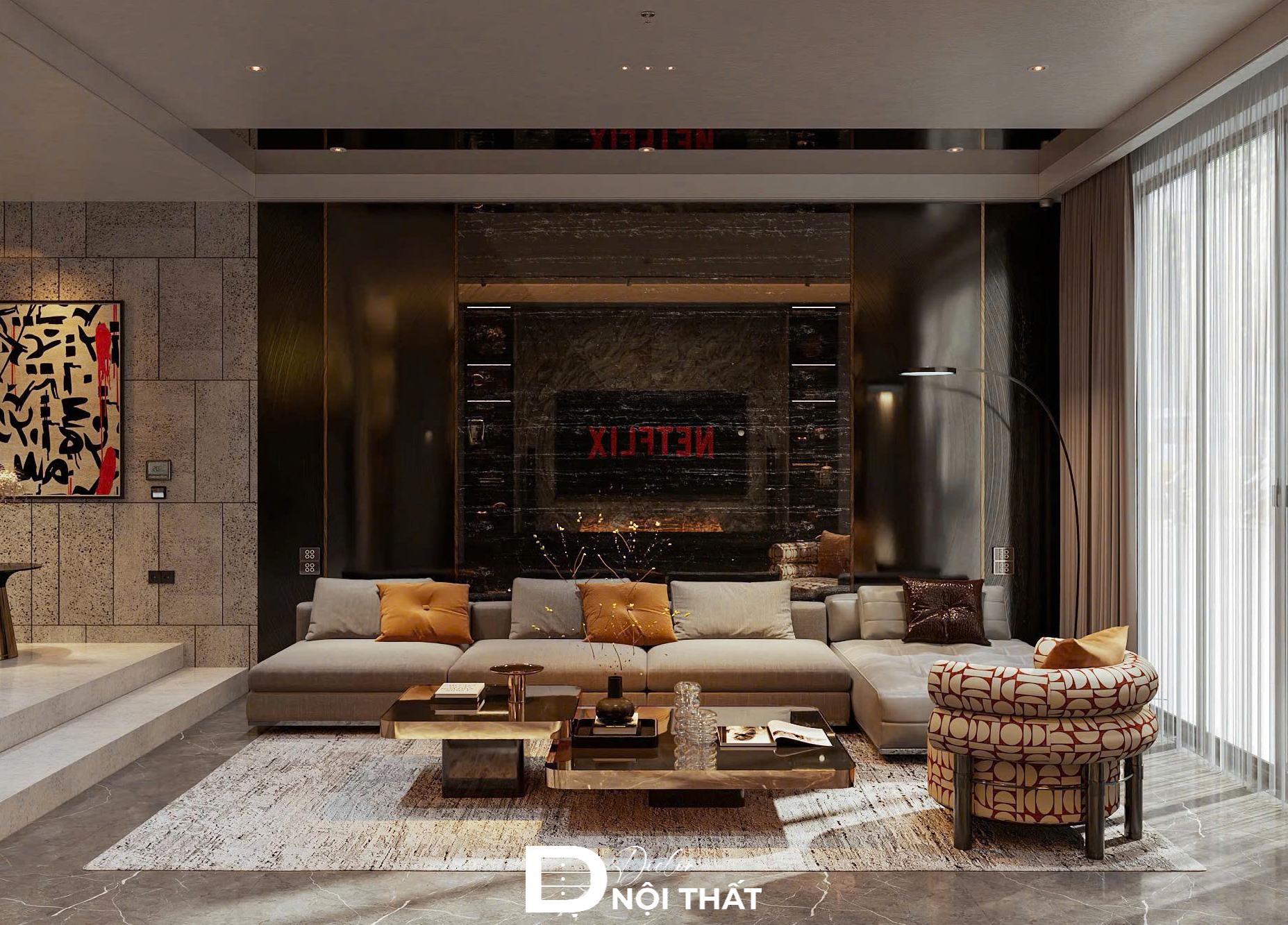 Mẫu thiết kế nội thất nhà phố theo phong cách Luxury của anh Hợi tại Hà Đông