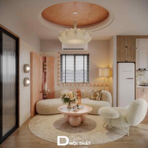 Dự á thiết kế nội thất căn hộ 3 phòng ngủ 90m2 phong cách Bắc Âu