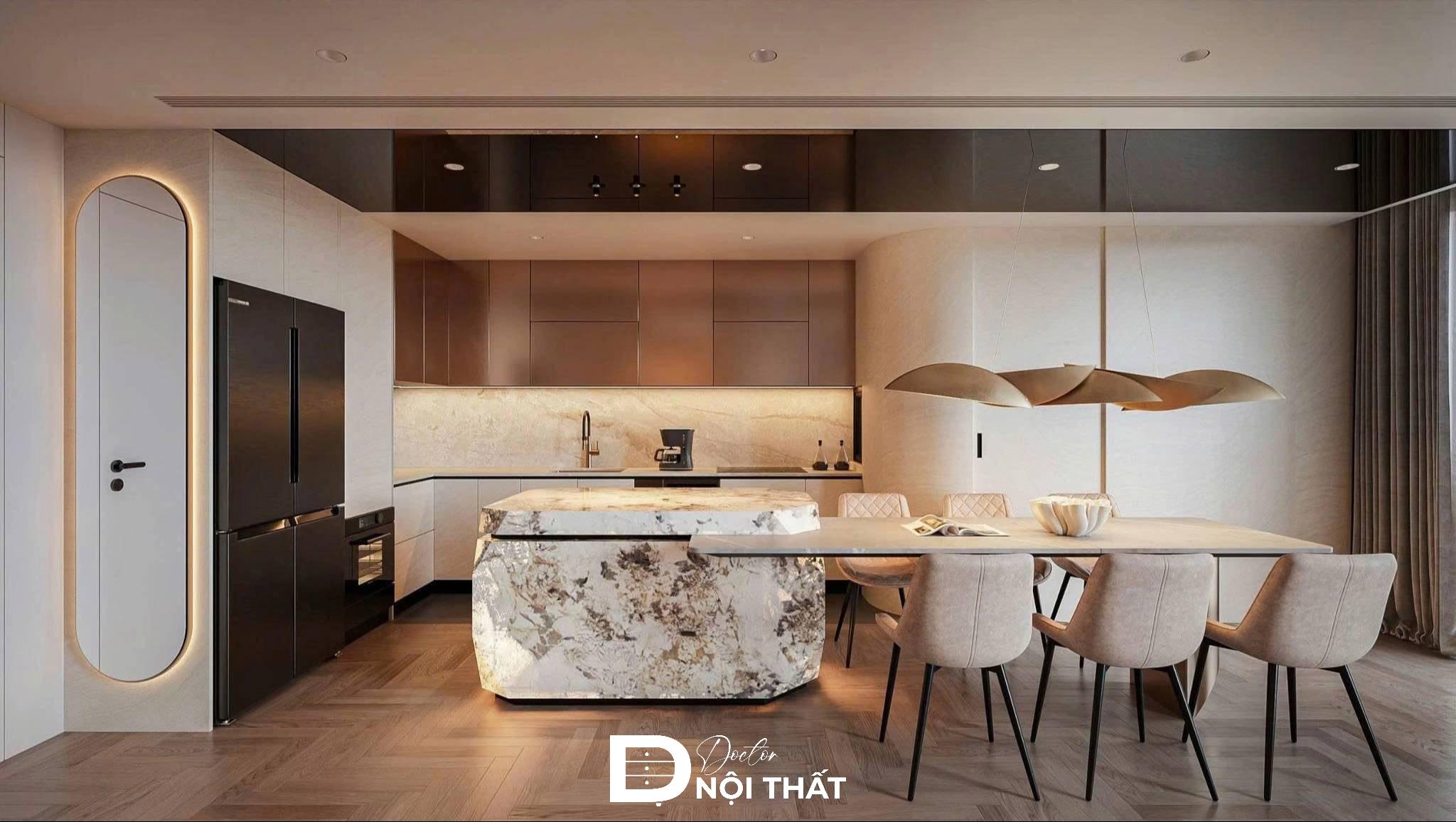 Nội thất Penthouse sử dụng chất liệu cao cấp kết hợp cách bố trí hài hòa, hợp lý
