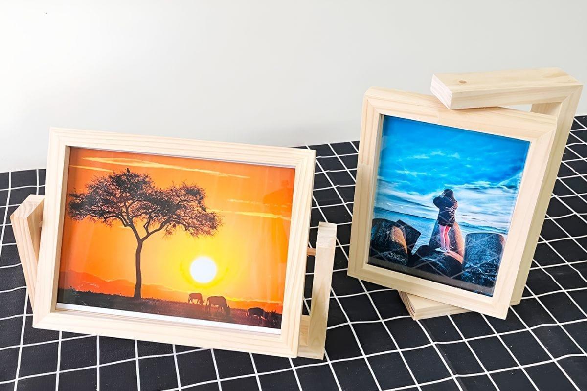 Decor bàn làm việc đẹp với khung ảnh gỗ đẹp (nguồn: sưu tầm)