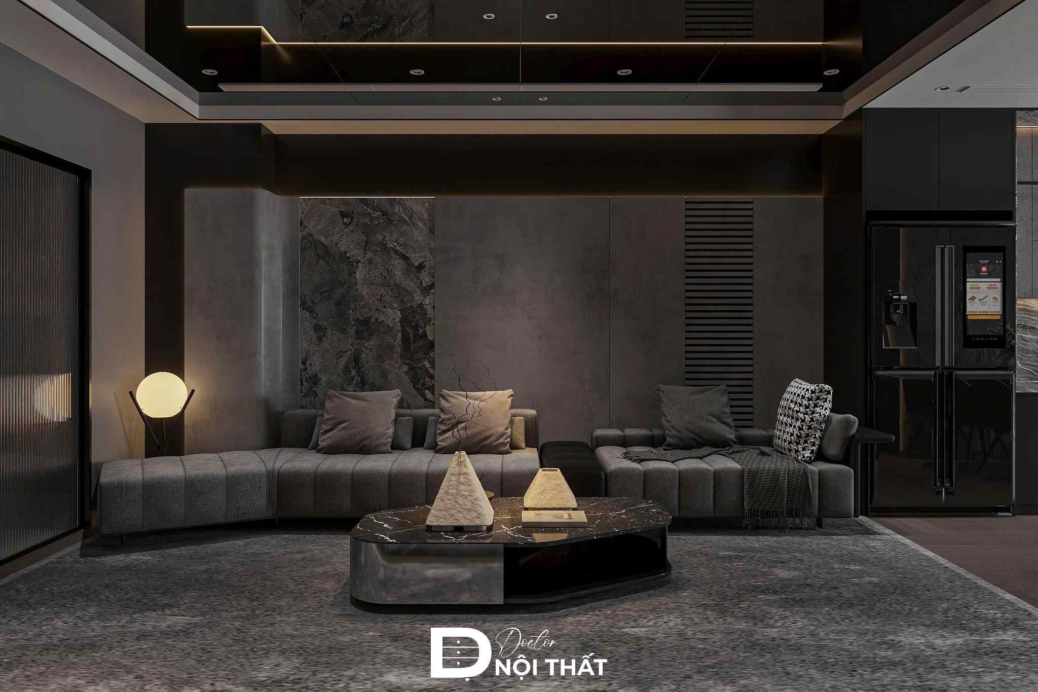 Mẫu thiết kế nội thất chung cư Lumi Hà Nội với gam màu đen làm chủ đạo