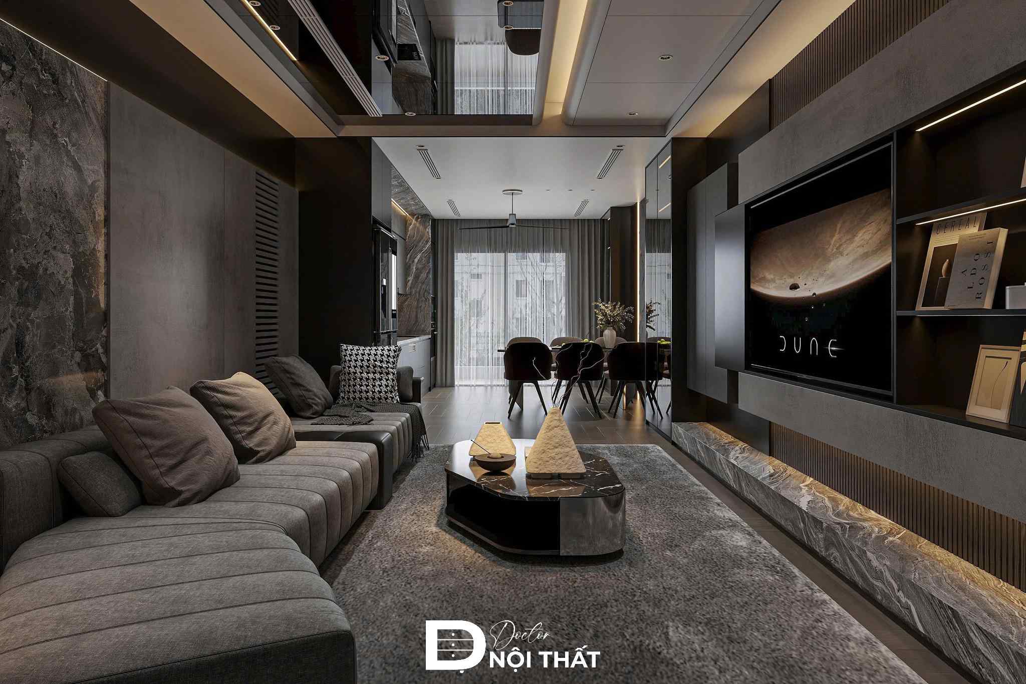Nội thất sử dụng chất liệu cao cấp như nỉ nhung, gỗ công nghiệp
