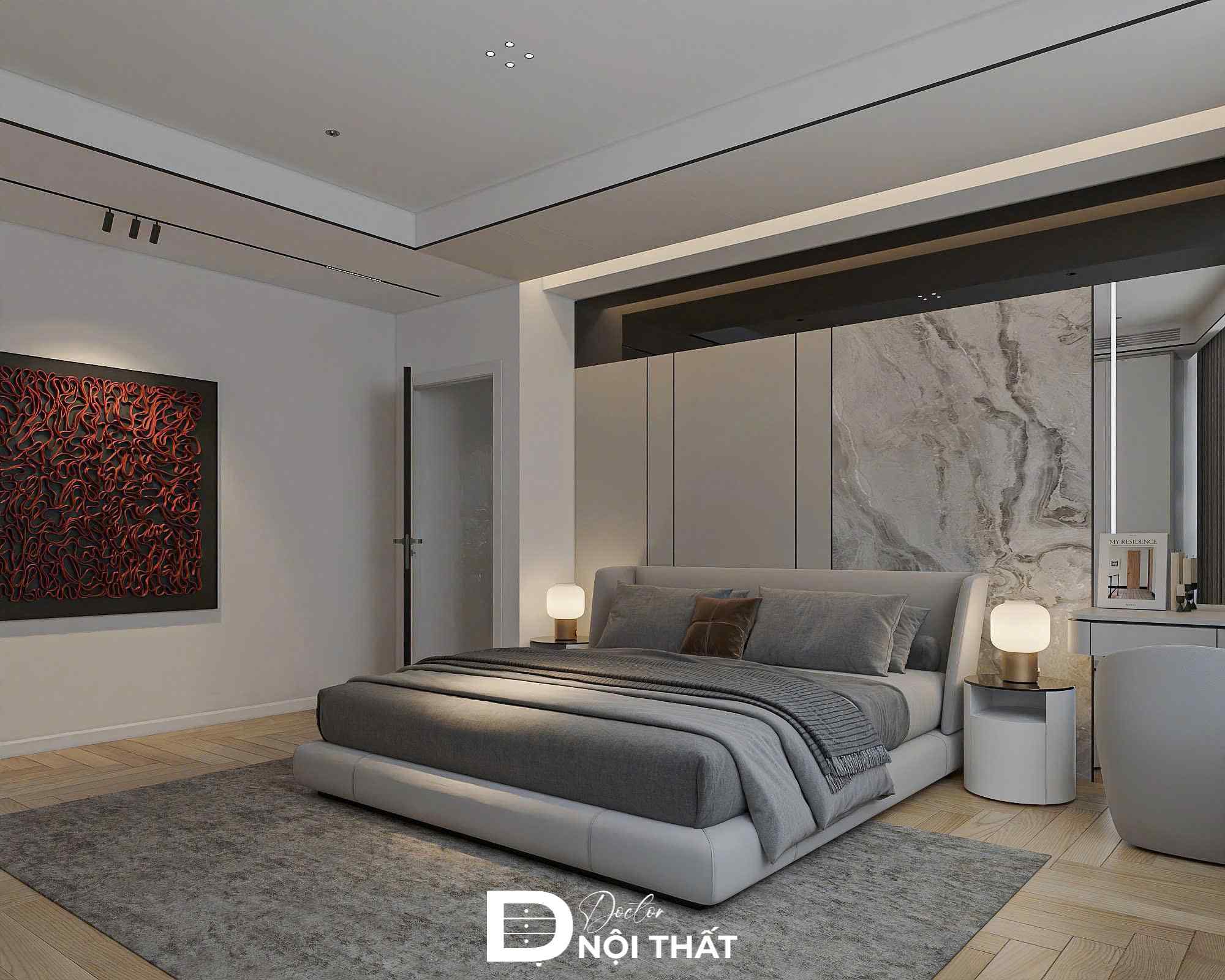 Mẫu thiết kế phòng ngủ căn hộ chung cư Lumi đẹp