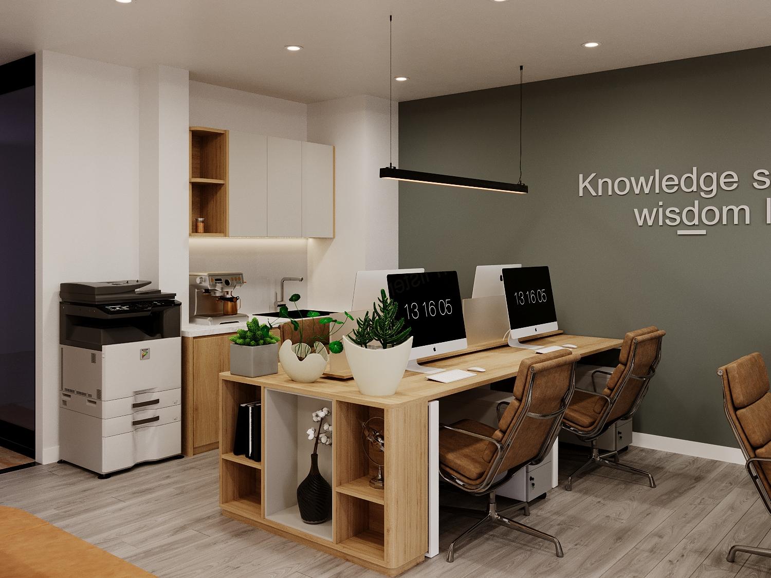 Bố trí máy in và các thiết bị khác trong văn phòng khoa học (nguồn: sưu tầm)