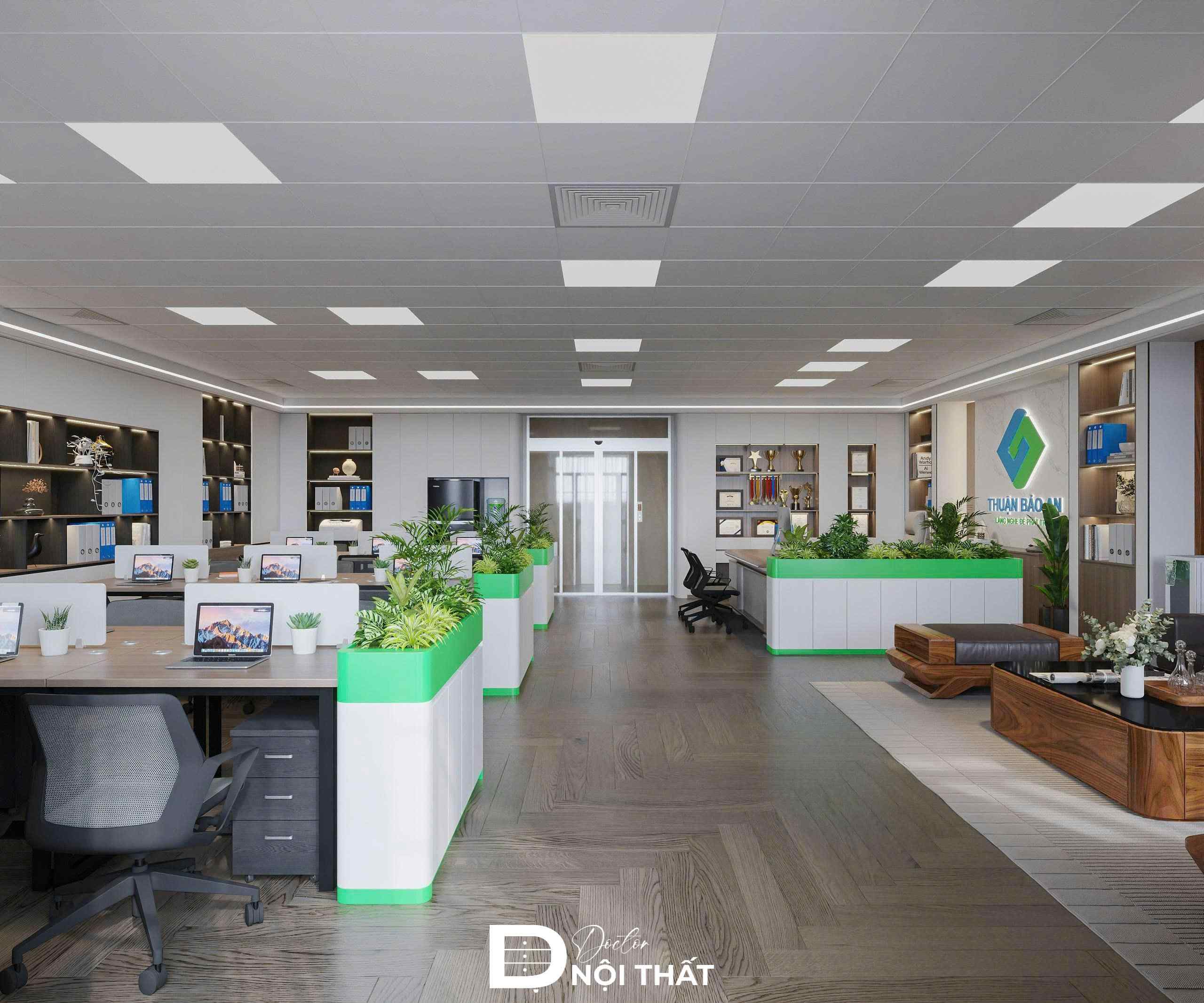 Dự án thiết kế nội thất văn phòng diện tích 100 - 500m2 hướng đến sự đơn giản, khoa học