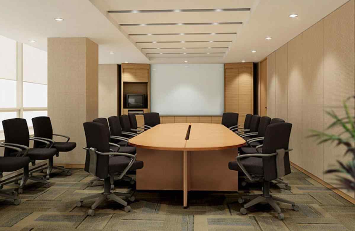 Phòng họp với bàn họp dạng oval đặt trung tâm (nguồn: sưu tầm)
