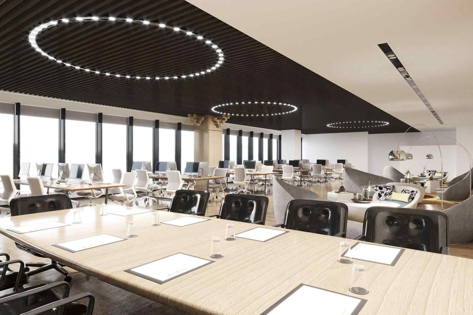 Thiết kế phòng họp phong cách hiện đại với bố cục cân đối (nguồn: sưu tầm)