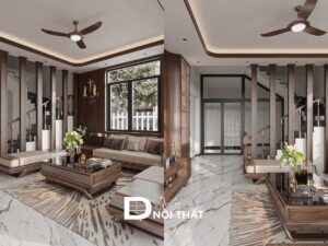 vách ngăn phòng khách và bếp
