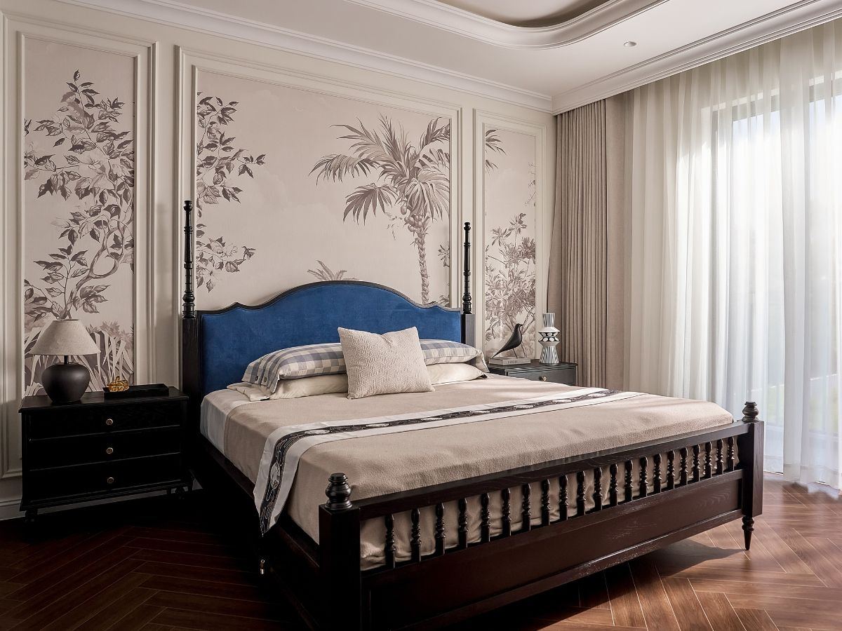 phòng ngủ biệt thự song lập phong cách Á Đông