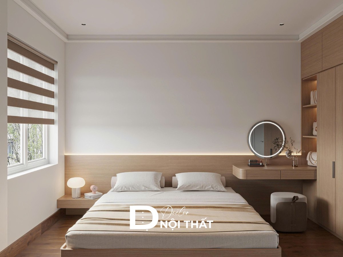 phòng ngủ master chung cư 70m2 CT1 Ruby City