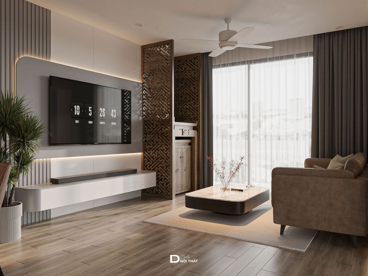 Thiết kế phòng khách có bàn thờ
