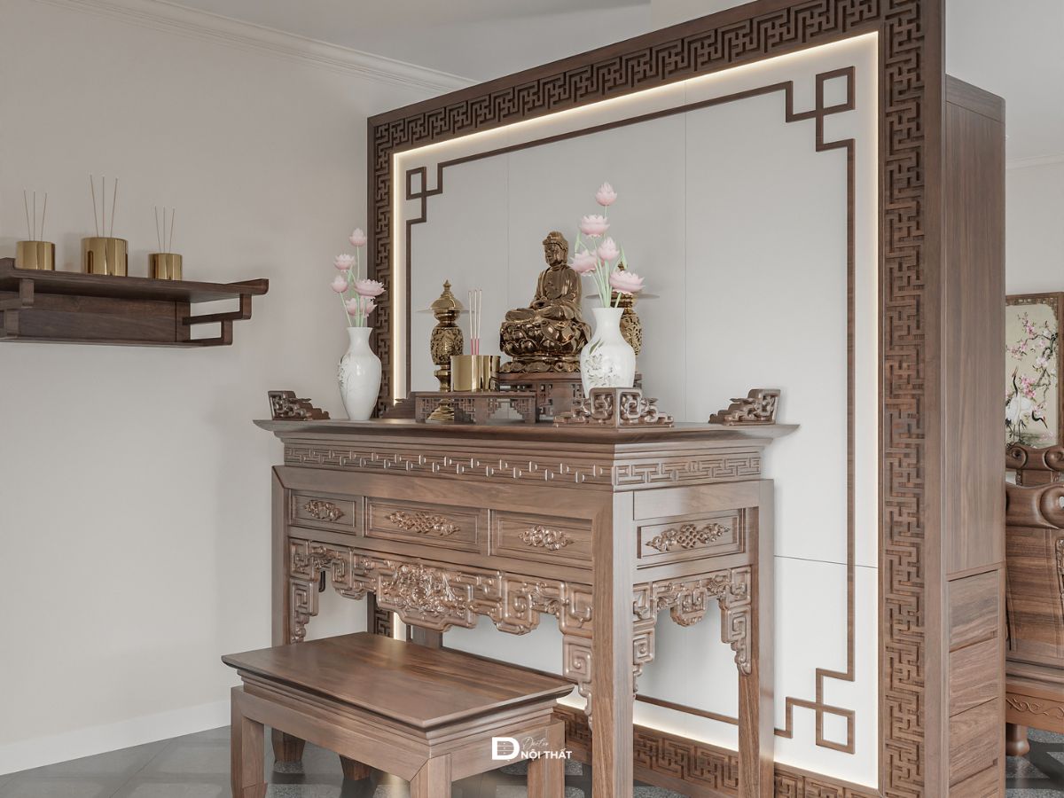 Thiết kế phòng khách có bàn thờ